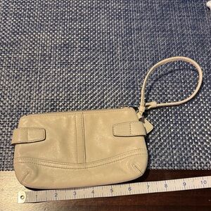 Coach Cream Wristlet Clutch